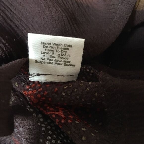 Lux | sheer silk brown flowy boho tunic | small - Picture 6 of 8